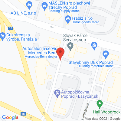 Google map: partizanska 3811, poprad